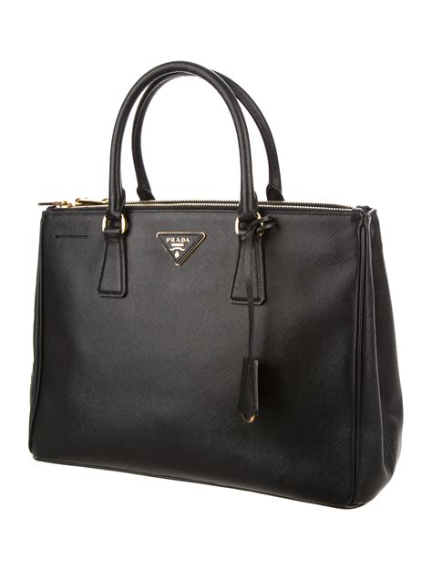 prada nero saffiano cuir double-zip satchel bag|Prada saffiano leather.